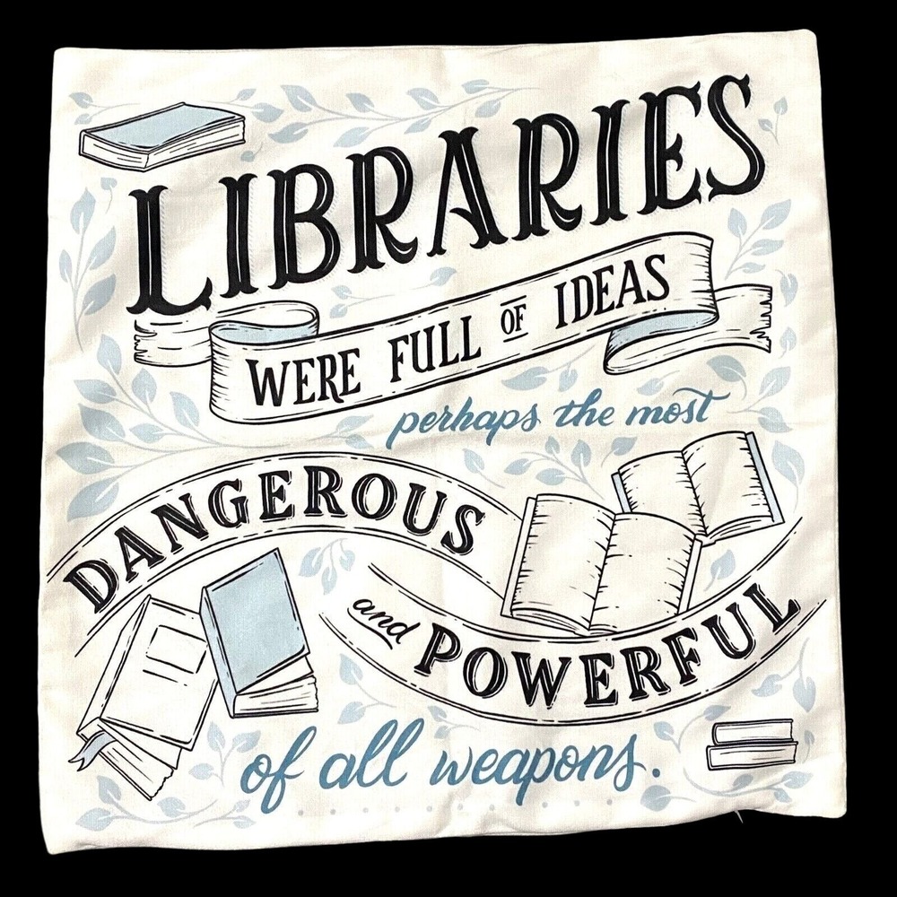 Library Pillow Cover 17" Square Homeschool Classroom Educational Den Home Office